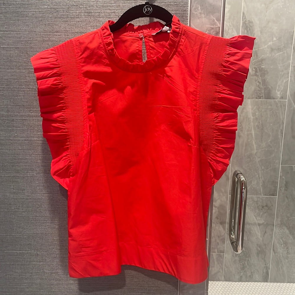 English Factor Red Poplin holiday christmas top Size Small